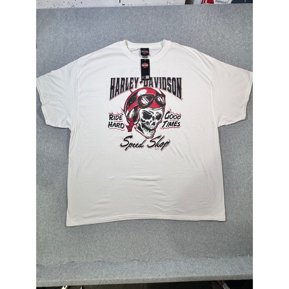 Harley-Davidson Red Rock Las Vegas Skull Speed Shop White Graphic T-Shirt 3XL